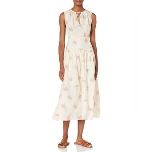Rebecca Taylor Nora Floral Silk Midi Dress🌸